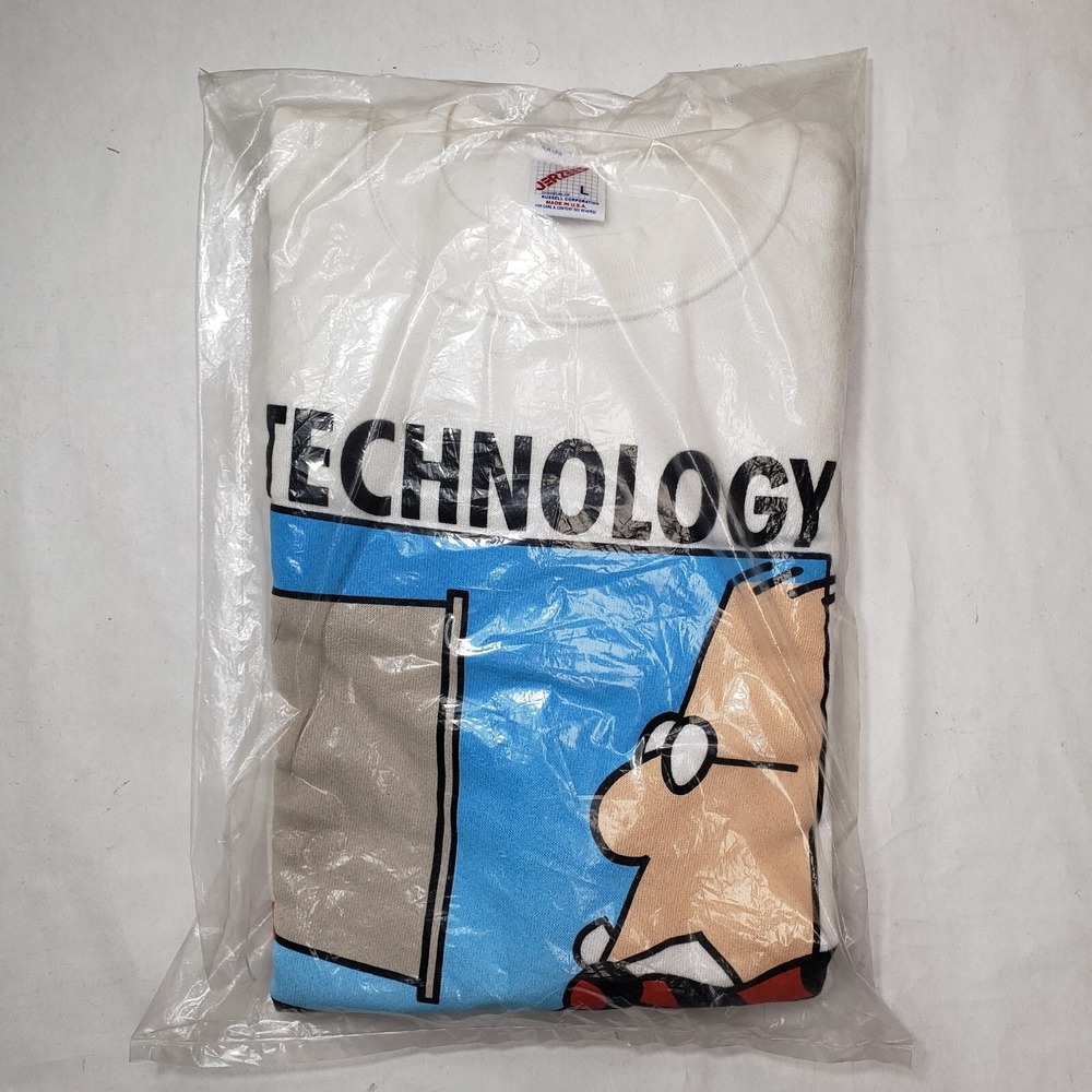 Vintage 90's Technology Marketing Dilbert Cartoon Deadstock Crewneck USA NIP